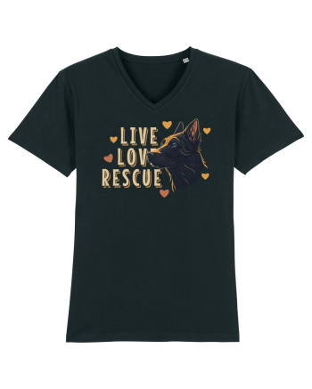 Live Love Rescue Dog -3 Black