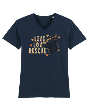 Live Love Rescue Dog -3 French Navy