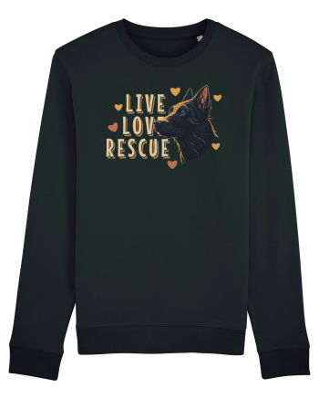 Live Love Rescue Dog -3 Black