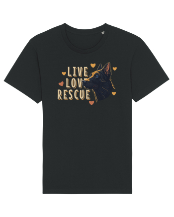 Live Love Rescue Dog -3 Black