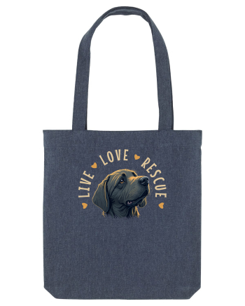 Live Love Rescue - dog 4 Midnight Blue