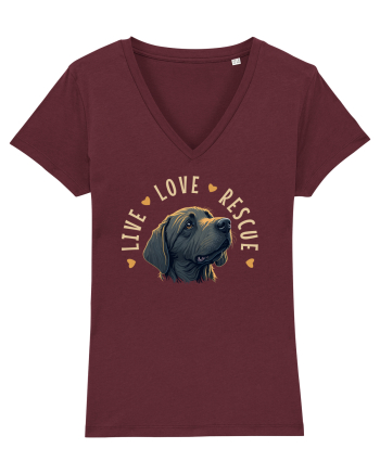 Live Love Rescue - dog 4 Burgundy