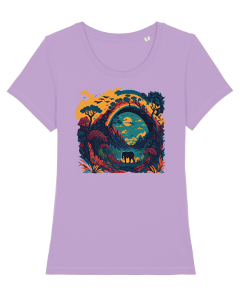 Magic jungle - blue elephant Lavender Dawn