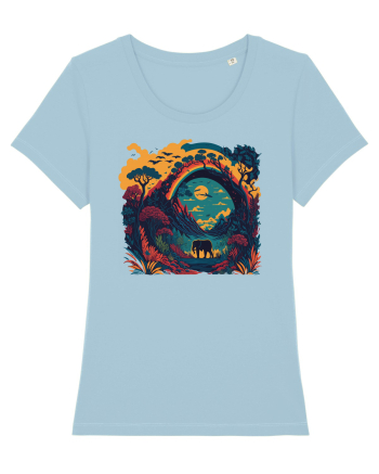 Magic jungle - blue elephant Sky Blue
