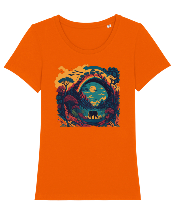 Magic jungle - blue elephant Bright Orange