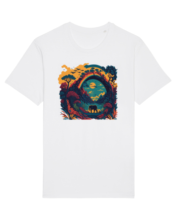Magic jungle - blue elephant White