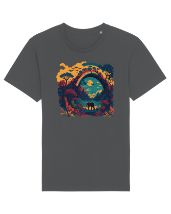 Magic jungle - blue elephant Anthracite