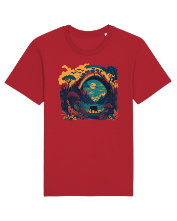 Magic jungle - blue elephant Red