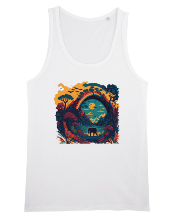 Magic jungle - blue elephant White