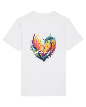 Lovescape - feather birds landscape White