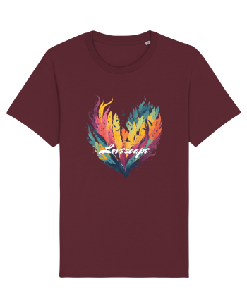 Lovescape - feather birds landscape Burgundy