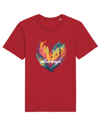 Lovescape - feather birds landscape Red