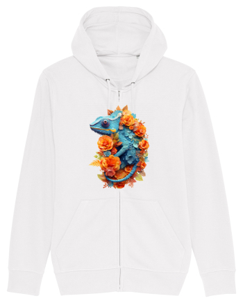 Cameleon printre flori White