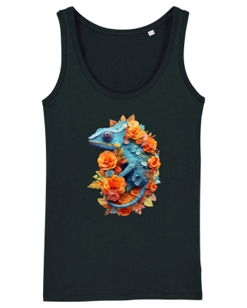 Cameleon printre flori Black