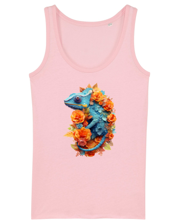 Cameleon printre flori Cotton Pink