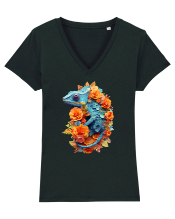 Cameleon printre flori Black