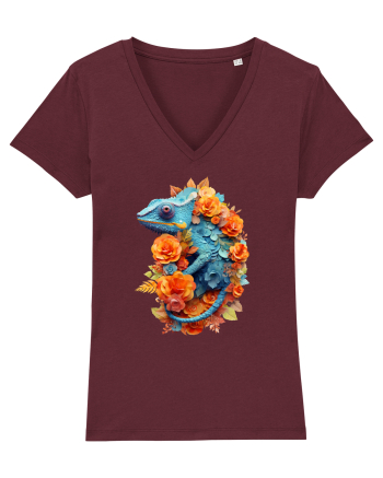 Cameleon printre flori Burgundy