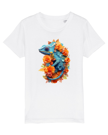 Cameleon printre flori White
