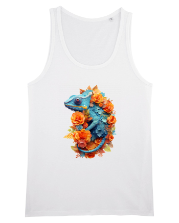 Cameleon printre flori White