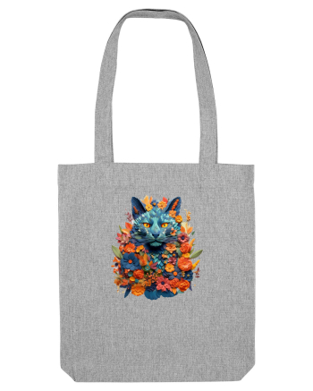 Pisica desenata din flori Heather Grey