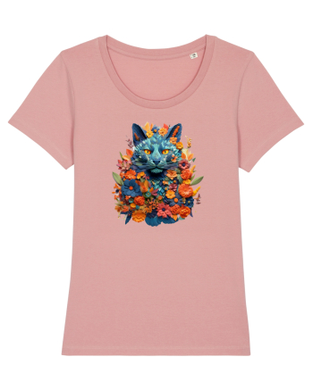 Pisica desenata din flori Canyon Pink