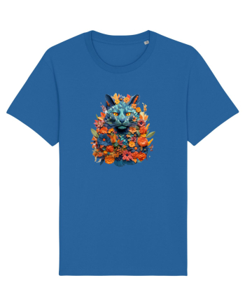 Pisica desenata din flori Royal Blue