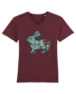 Iepure floral Tricou mânecă scurtă guler V Bărbat Presenter