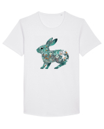 Iepure floral Tricou mânecă scurtă guler larg Bărbat Skater