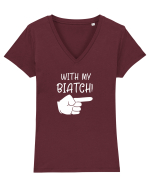 With my biatch Tricou mânecă scurtă guler V Damă Evoker