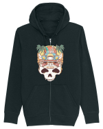 Free Your Mind Retro Beach Skull Hanorac cu fermoar Unisex Connector