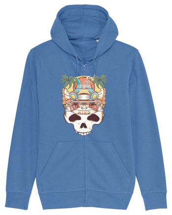 Free Your Mind Retro Beach Skull Bright Blue