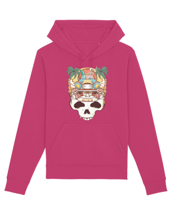 Free Your Mind Retro Beach Skull Raspberry