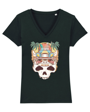 Free Your Mind Retro Beach Skull Black