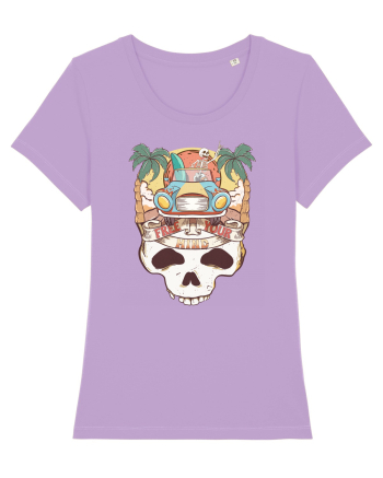 Free Your Mind Retro Beach Skull Lavender Dawn