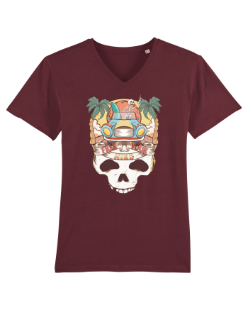 Free Your Mind Retro Beach Skull Burgundy
