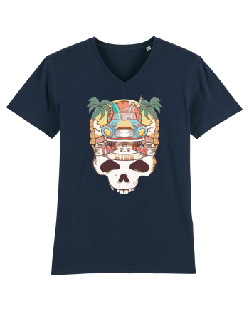 Free Your Mind Retro Beach Skull French Navy