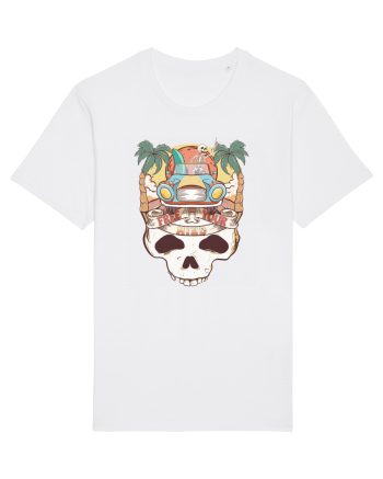 Free Your Mind Retro Beach Skull White