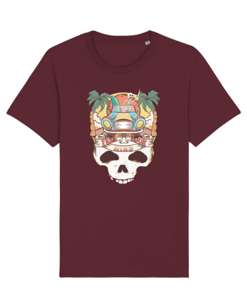 Free Your Mind Retro Beach Skull Burgundy