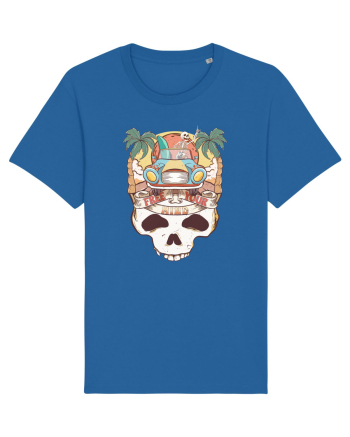Free Your Mind Retro Beach Skull Royal Blue