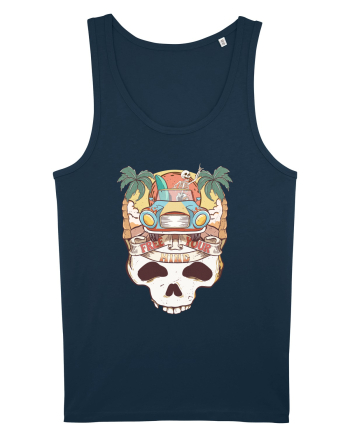 Free Your Mind Retro Beach Skull Navy