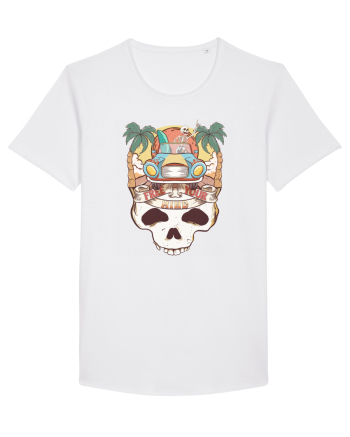 Free Your Mind Retro Beach Skull White