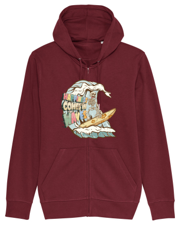 Happiness Comes In Waves Burgundy
