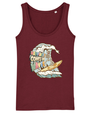 Happiness Comes In Waves Burgundy