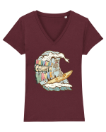 Happiness Comes In Waves Tricou mânecă scurtă guler V Damă Evoker
