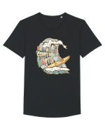 Happiness Comes In Waves Tricou mânecă scurtă guler larg Bărbat Skater