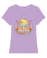 Salty Babe Tricou mânecă scurtă guler larg fitted Damă Expresser