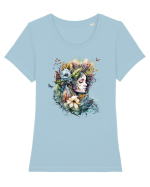 Fairy Girl Spring Tricou mânecă scurtă guler larg fitted Damă Expresser