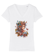Fairy Girl Fall Tricou mânecă scurtă guler V Damă Evoker