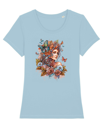 Fairy Girl Fall Sky Blue