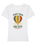 Away from the City Tricou mânecă scurtă guler larg fitted Damă Expresser